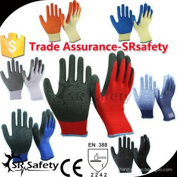 SRSAFETY 10 Gauge 100% Polyester Handschuhe Liner Coated Blue Latex Auf Palm, Latex Handschuh